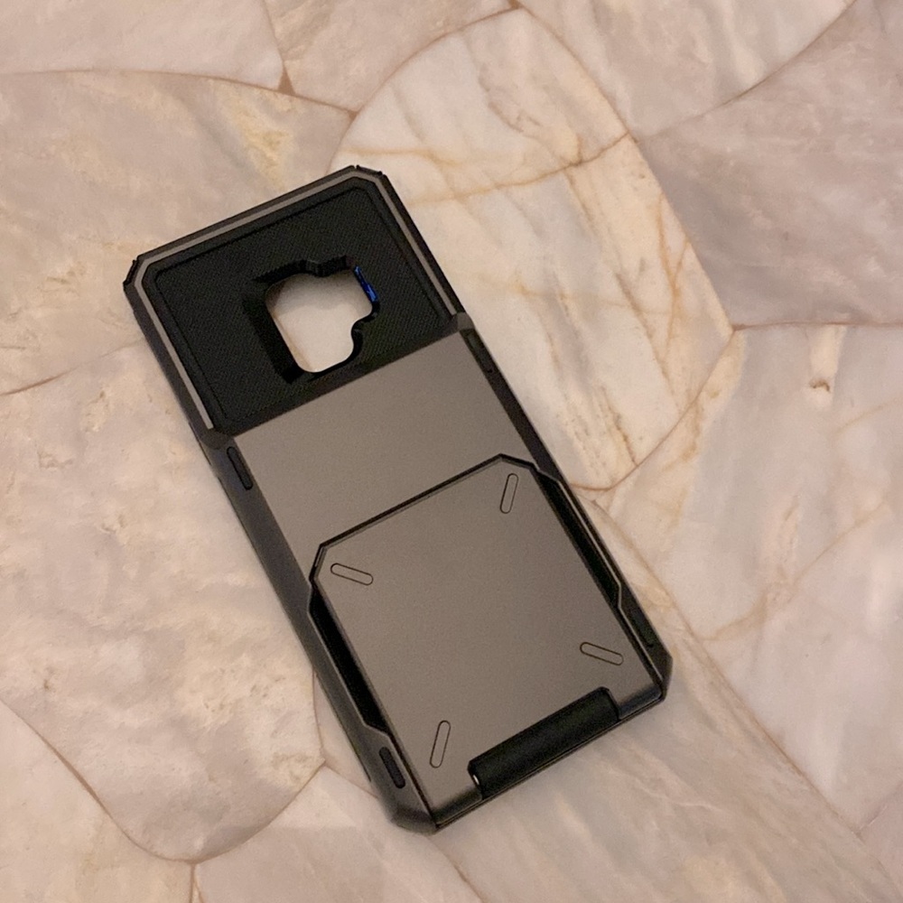 Vofolen Rugged Card Holder Case Kickstand Samsung Galaxy S9 Plus Gunmetal Grey